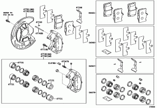 FRONT DISC BRAKE CALIPER & DUST COVER 1